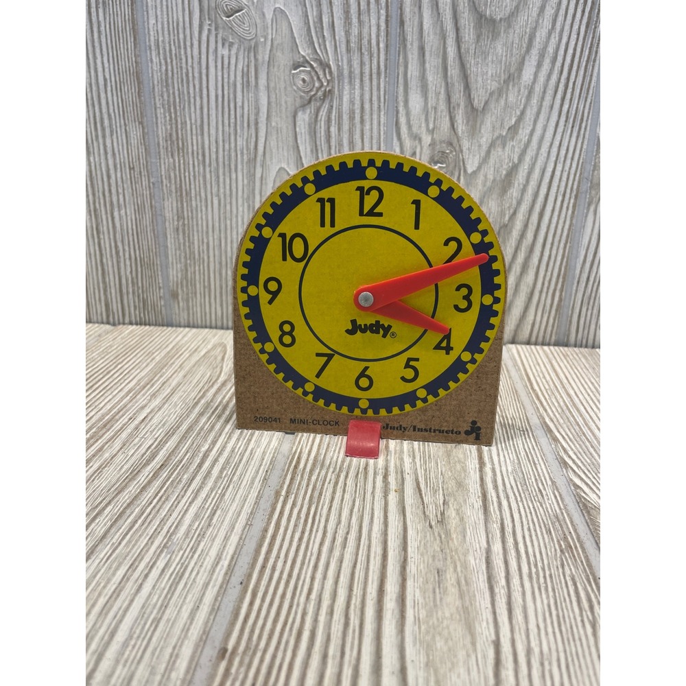 Judy Instructo Mini Clock 209041 Educational Teaching Toy Yellow Blue Red Hand
